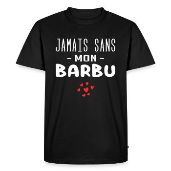 jamais sans mon barbu - T-shirt Premium bio Homme - noir - Devant - Nico (187cm)