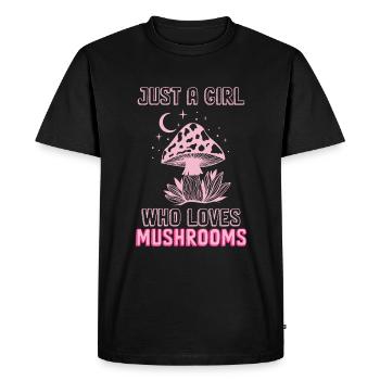 Mushroom pickers and mushroom friends - Men's Premium Organic T-Shirt - black - Front - Nico (187cm)
