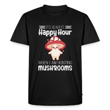 Mushroom pickers and mushroom friends - Men's Premium Organic T-Shirt - black - Front - Nico (187cm)