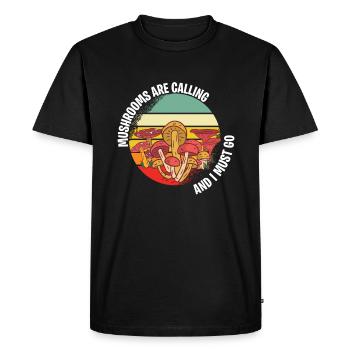 Mushroom pickers and mushroom friends - Men's Premium Organic T-Shirt - black - Front - Nico (187cm)