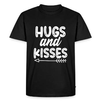 Câlins et baisers - T-shirt Premium bio Homme - noir - Devant - Nico (187cm)