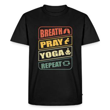 Meditation, Zen Yoga and Pilates - Men's Premium Organic T-Shirt - black - Front - Nico (187cm)