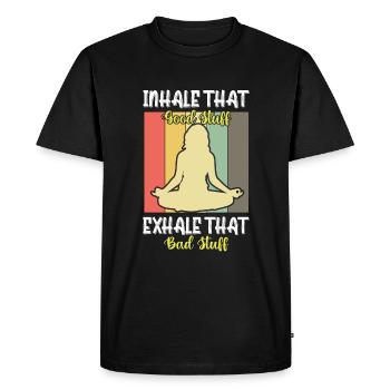 Meditation, Zen Yoga and Pilates - Men's Premium Organic T-Shirt - black - Front - Nico (187cm)
