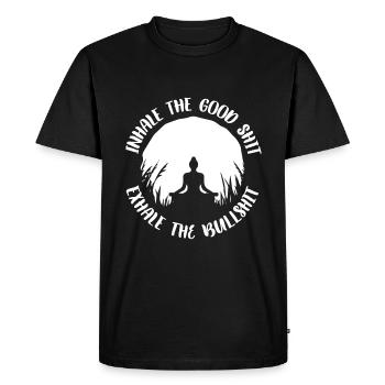 Meditation, Zen Yoga and Pilates - Men's Premium Organic T-Shirt - black - Front - Nico (187cm)