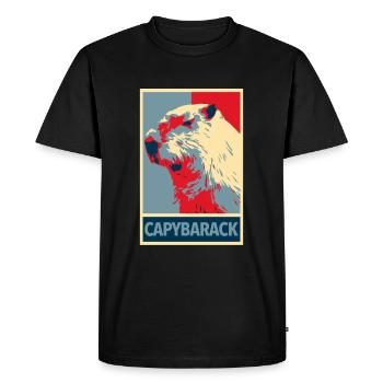 Capybarack - Capybara Hope Style d’affiche - T-shirt Premium bio Homme - noir - Devant - Nico (187cm)