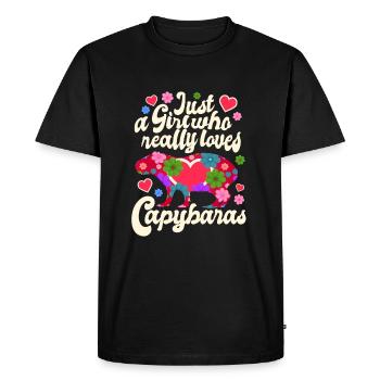 Just A Girl Who Loves Capybaras - Hippie Style - T-shirt Premium bio Homme - noir - Devant - Nico (187cm)