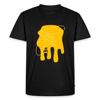 Be cheerful - Bee - abstract - Graphic Art - Men's Premium Organic T-Shirt - black - Front - Nico (187cm)