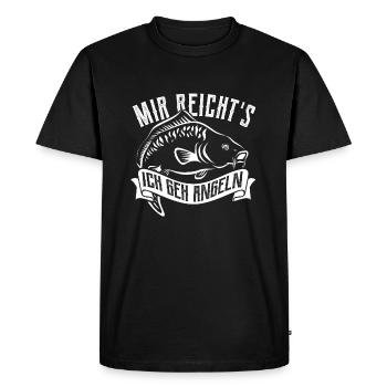 Mir reicht's ich geh angeln - Angler - Karpfen - Männer Premium Bio T-Shirt - Schwarz - Vorne - Nico (187cm)