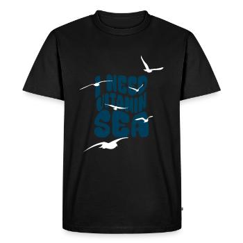 J’ai besoin de vitamine Mer - Vacances Été Mouettes Mer - T-shirt Premium bio Homme - noir - Devant - Nico (187cm)