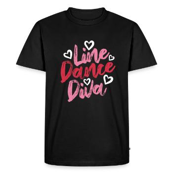Linedance Diva - Linedancing Country Music - Men's Premium Organic T-Shirt - black - Front - Nico (187cm)