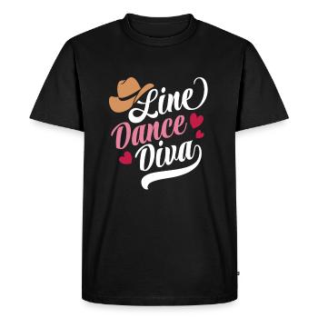 Diva de la danse en ligne - Fan de country - Cadeau - T-shirt Premium bio Homme - noir - Devant - Nico (187cm)