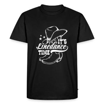 I'ts Linedance Time - Country Fan - Gift - Men's Premium Organic T-Shirt - black - Front - Nico (187cm)