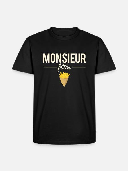 Monsieur frites nourriture fast food humour - T-shirt Premium bio Homme - noir