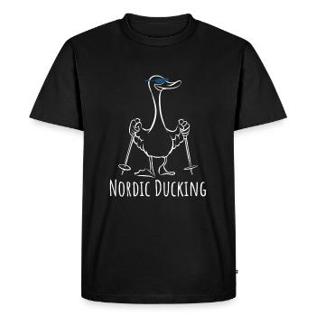 Mallard - Duck with sticks - Nordic Ducking - Men's Premium Organic T-Shirt - black - Front - Nico (187cm)