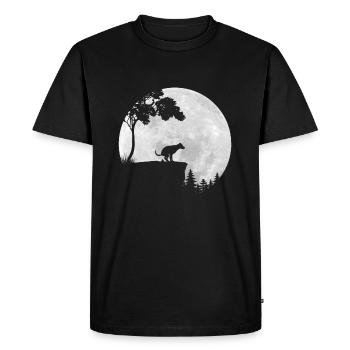 Full Moon - Night - Dog Poops - Silhouette - Men's Premium Organic T-Shirt - black - Front - Nico (187cm)