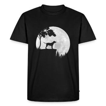 Full Moon - Night - Weimaraner Dog Silhouette - Men's Premium Organic T-Shirt - black - Front - Nico (187cm)