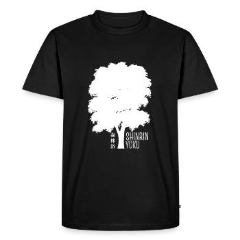 Shinrin yoku - Baignade en forêt - Méditation en forêt - T-shirt Premium bio Homme - noir - Devant - Nico (187cm)