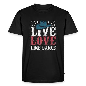 Live Love Linedance Linedancing Fan - Gift - Men's Premium Organic T-Shirt - black - Front - Nico (187cm)