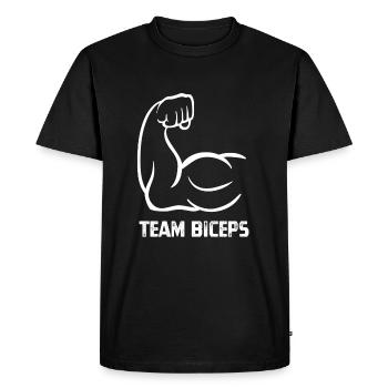 Team Biceps - Bodybuilding - Muscle Building - Men's Premium Organic T-Shirt - black - Front - Nico (187cm)