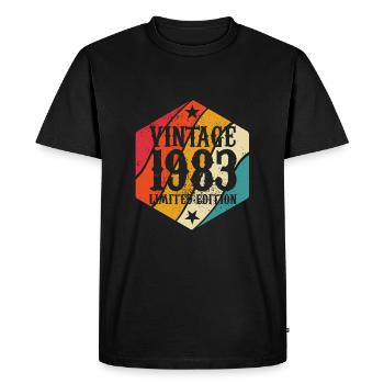 Vintage 1983 Limited Edition - Gift - Men's Premium Organic T-Shirt - black - Front - Nico (187cm)