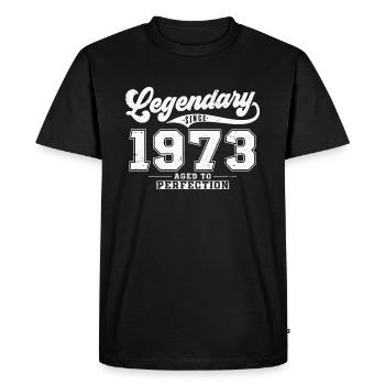 Legendary since 1973 Vintage Birthday Gift - Men's Premium Organic T-Shirt - black - Front - Nico (187cm)