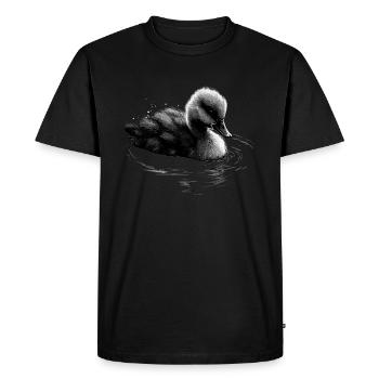 Bébé cygne Oiseau Poussin - T-shirt Premium bio Homme - noir - Devant - Nico (187cm)