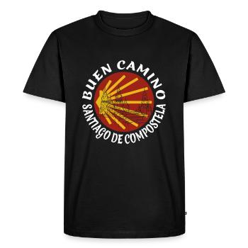 Buen Camino Santiago de Comostela - Jakobsweg - T-shirt Premium bio Homme - noir - Devant - Nico (187cm)
