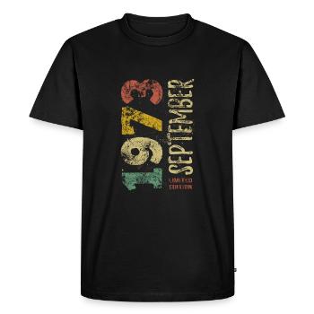 Édition limitée Septembre 1973 Cadeau d’anniversaire - T-shirt Premium bio Homme - noir - Devant - Nico (187cm)