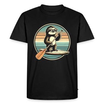 SUP paresseux - T-shirt Premium bio Homme - noir - Devant - Nico (187cm)