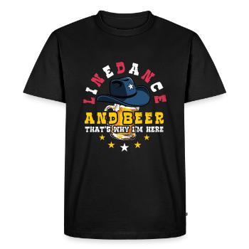 Linedance and Beer - Country Fan - Gift - Men's Premium Organic T-Shirt - black - Front - Nico (187cm)