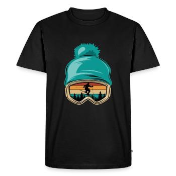 Lunettes de ski, Après-ski, Sports d’hiver, Vacances au ski - T-shirt Premium bio Homme - noir - Devant - Nico (187cm)