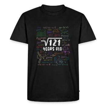Root of 121 = 11th Birthday - Gift - Men's Premium Organic T-Shirt - black - Front - Nico (187cm)