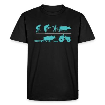 Agriculteur agricole Rancher Drive Evolution du tracteur - T-shirt Premium bio Homme - noir - Devant - Nico (187cm)