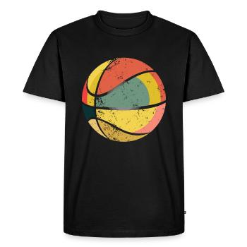 Retro Ball Game Sport Basket Ball Basketball - Men's Premium Organic T-Shirt - black - Front - Nico (187cm)