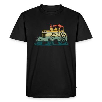 Farm Farmer Rancher Retro Vintage Tracteur - T-shirt Premium bio Homme - noir - Devant - Nico (187cm)