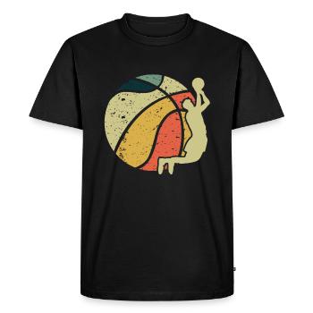 Vintage Ball Game Sport Basket Ball Basketball - Men's Premium Organic T-Shirt - black - Front - Nico (187cm)