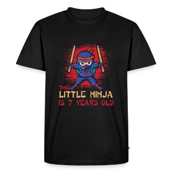 Naissance Né Age 7 ans Japon Ninja japonais - T-shirt Premium bio Homme - noir - Devant - Nico (187cm)
