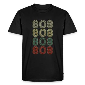 Retro America Drapeau de l’État Indicatif régional Hawaï - T-shirt Premium bio Homme - noir - Devant - Nico (187cm)