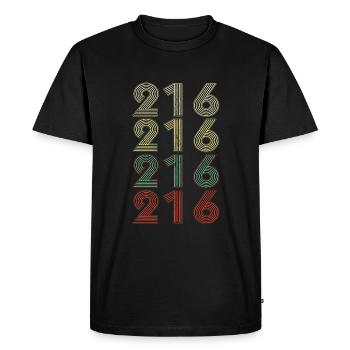 Retro America State Flag Area Code Ohio - Men's Premium Organic T-Shirt - black - Front - Nico (187cm)