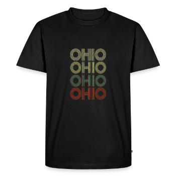 Retro America State Flag Vintage Ohio - Men's Premium Organic T-Shirt - black - Front - Nico (187cm)
