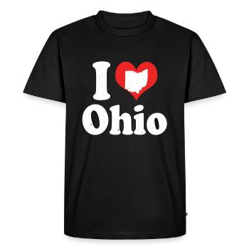 America Citizen US State Love I Heart Ohio - Men's Premium Organic T-Shirt - black - Front - Nico (187cm)