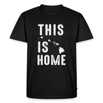 Carte Amérique État américain Drapeau Cette maison Hawaii - T-shirt Premium bio Homme - noir - Devant - Nico (187cm)