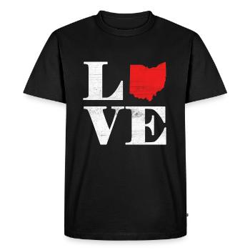 Proud America State Land Map Love Ohio - Men's Premium Organic T-Shirt - black - Front - Nico (187cm)