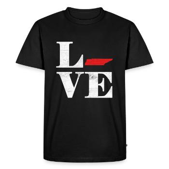 Fière Amérique Carte terrestre de l’État Amour Tennessee - T-shirt Premium bio Homme - noir - Devant - Nico (187cm)
