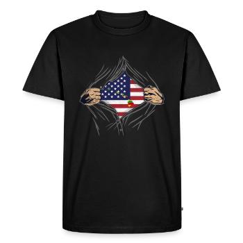 Rip Reveal America Drapeau de l’État d’Hawaï - T-shirt Premium bio Homme - noir - Devant - Nico (187cm)