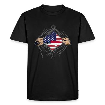 Rip Reveal America Drapeau de l’État De Caroline du Nord - T-shirt Premium bio Homme - noir - Devant - Nico (187cm)