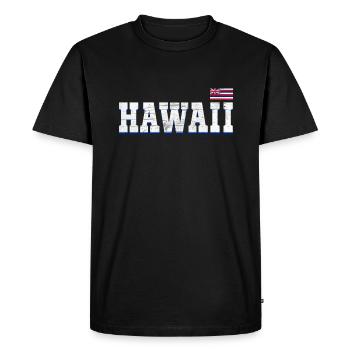 Nom de l’État Amérique Drapeau de l’État Hawaii - T-shirt Premium bio Homme - noir - Devant - Nico (187cm)