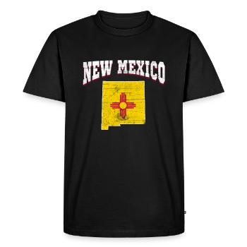 US America State Flag Land Map New Mexico - Men's Premium Organic T-Shirt - black - Front - Nico (187cm)