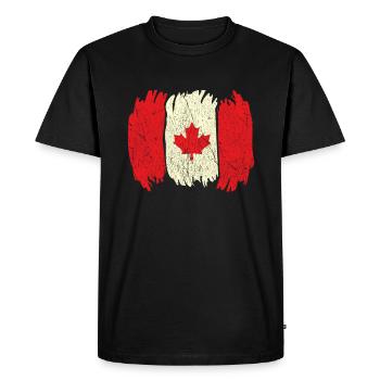 Canada Flag Proud Canadian Canada Day - Men's Premium Organic T-Shirt - black - Front - Nico (187cm)