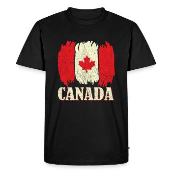 Maple Canada Flag Proud Canadian Canada Day - Men's Premium Organic T-Shirt - black - Front - Nico (187cm)